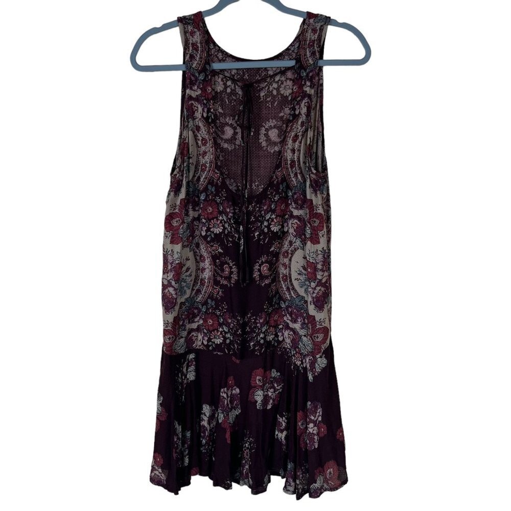 Free People Woman Small Paisley Print Flowy Hem‎ Slip Dress Boho Festival - Picture 4 of 9